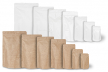 Standbodenbeutel Kraft - Braun und Weiss | PIT Packaging.ch | Couvertsbestellen
