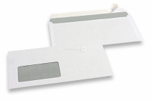 Standard Couverts, 110 x 220 mm, 80 Gramm Papier, Fenster Links 45 x 90 mm, Fensterposition 20 mm von Links und 15 mm von unten, Haftklebung | PIT Packaging.ch | Couvertsbestellen