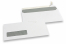 Enveloppes à fenêtre, blanche, 110 x 220 mm (EA5/6), fenêtre à gauche 30 x 100 mm, position de la fenêtre à 15 mm du gauche et à 20 mm du bas, bande adhésive, 80 grammes | PIT Packaging.ch/fr | Paysdesenveloppes
