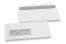 Fenstercouverts, Weiss, 114 x 229 mm (C5/6), Fenster links 40 x 110 mm, Fensterposition 20 mm von links und 24 mm von unten, haftklebeverschluß, 90 Gramm | PIT Packaging.ch | Couvertsbestellen