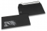 Enveloppes à fenêtre colorées - Noir, 110 x 220 mm (DL), fenêtre à gauche, format de la fenêtre 45 x 90 mm, position de la fenêtre 20 mm à partir de la gauche / 15 mm bord en bas, fermeture par bande adhésive, papier de 120 grammes | PIT Packaging.ch/fr | Paysdesenveloppes