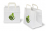 Sacs papier kraft avec anses plates - blanc avec exemple imprimé | PIT Packaging.ch/fr | Paysdesenveloppes