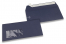 Dunkelblau, Fenstercouverts farbig, 110 x 220 mm (DL), Fenster links, Fensterformat 45 x 90 mm, Fensterposition 20 mm von links / 15 mm von unten, Haftklebeverschluss, 120 gr farbiges Papier  | PIT Packaging.ch | Couvertsbestellen