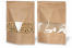 Sachets kraft à fermeture zip avec fenêtre - brun, 250 x 340 x 120 mm, 3000 ml | PIT Packaging.ch/fr | Paysdesenveloppes