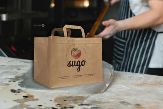 Sacs papier kraft avec anses plates | PIT Packaging.ch/fr | Paysdesenveloppes