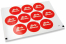 Pastilles adhésives thème naissance - babyshower rouge | PIT Packaging.ch/fr | Paysdesenveloppes