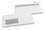 Standard Couverts, 110 x 220 mm, 80 Gramm Papier, Fenster Links 45 x 90 mm, Fensterposition 20 mm von Links und 15 mm von unten, Haftklebung | PIT Packaging.ch | Couvertsbestellen