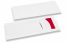 Bestecktasche Weiß mit Besteckschnitt + Rot Papierserviette | PIT Packaging.ch | Couvertsbestellen