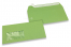 Apfelgrün, Fenstercouverts farbig, 110 x 220 mm (DL), Fenster links, Fensterformat 45 x 90 mm, Fensterposition 20 mm von links / 15 mm von unten, Haftklebeverschluss, 120 gr farbiges Papier  | PIT Packaging.ch | Couvertsbestellen