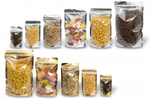 Metallic transparente Standbodenbeutel - Gold metallic und Silber metallic | PIT Packaging.ch | Couvertsbestellen
