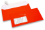 Neon Couverts - Rot, mit Fenster 45 x 90 mm, Fensterposition 20 mm von der Linkerseite und 15 mm von unten | PIT Packaging.ch | Couvertsbestellen