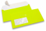 Neon Couverts - Gelb, mit Fenster 45 x 90 mm, Fensterposition 20 mm von der Linkerseite und 15 mm von unten | PIT Packaging.ch | Couvertsbestellen