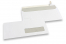 Enveloppes à fenêtre, blanche, 110 x 220 mm (EA5/6), fenêtre à droite 30 x 100 mm, position de la fenêtre à 15 mm du droit et à 20 mm du bas, bande adhésive, 80 grammes | PIT Packaging.ch/fr | Paysdesenveloppes