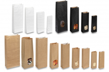 Blockbodenbeutel aus Kraftpapier - Braun, Schwarz und Weiß, mit und ohne Fenster | PIT Packaging.ch | Couvertsbestellen
