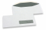 Enveloppes à fenêtre, blanche, 114 x 229 mm, fenêtre à droite 30 x 100 mm, position de la fenêtre à 15 mm du droit et à 20 mm du bas, fermeture gommé, 80 grammes | PIT Packaging.ch/fr | Paysdesenveloppes