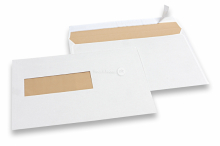 Enveloppes blanc cassé à fenêtre, 156 x 220 mm (EA5), fenêtre à gauche 40 x 110 mm, position de la fenêtre à 20 mm du gauche et à 66 mm du bas, 90 gr. | PIT Packaging.ch/fr | Paysdesenveloppes