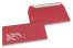 Rot, Fenstercouverts farbig, 110 x 220 mm (DL), Fenster links, Fensterformat 45 x 90 mm, Fensterposition 20 mm von links / 15 mm von unten, Haftklebeverschluss, 120 gr farbiges Papier  | PIT Packaging.ch | Couvertsbestellen