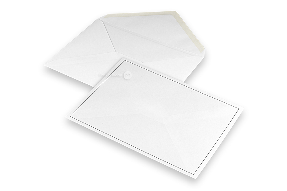 Couverts für Trauerkarten - Weiss + einige Rand, 156 x 220 mm