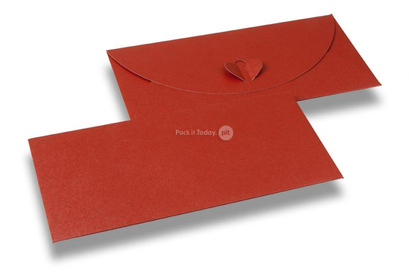 Geschenkcouverts Herz-Verschluss - Rot
