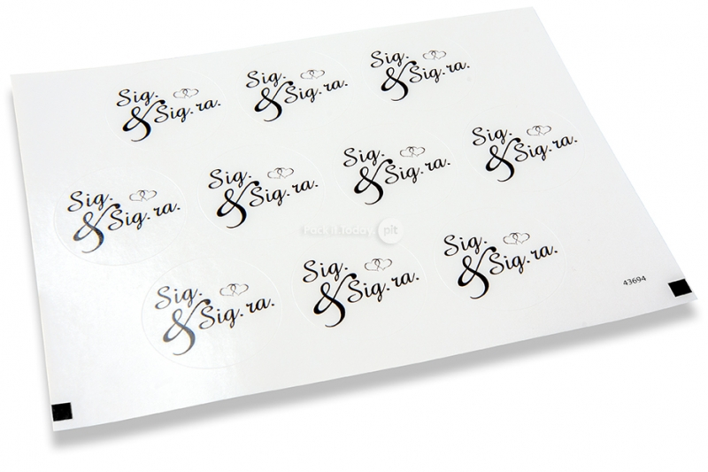 Pastilles adhésives thème mariage - Sig. & Sig.ra noir