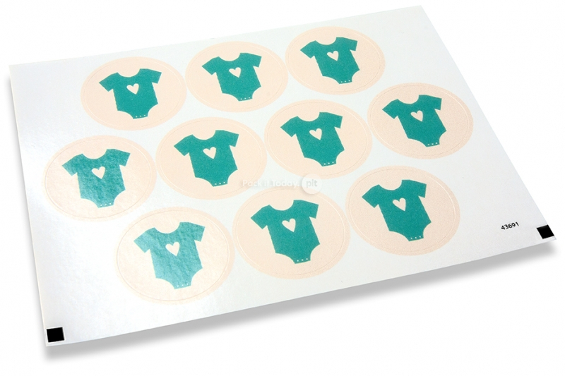 Pastilles adhésives thème naissance - barboteuse bleu