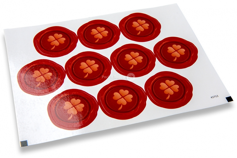 Pastilles adhésives thème fête - trèfle à quatre feuilles