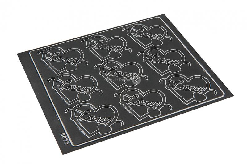 Divers stickers love pour enveloppes - gris foncé