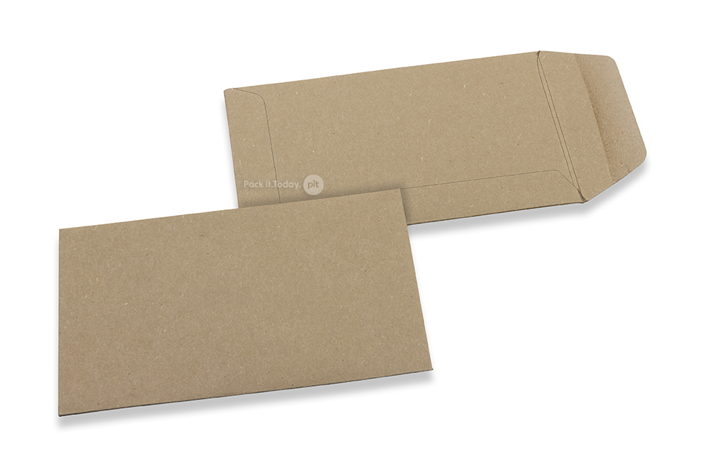 Pochettes en papier kraft couleur - Marron, 65 x 105 mm