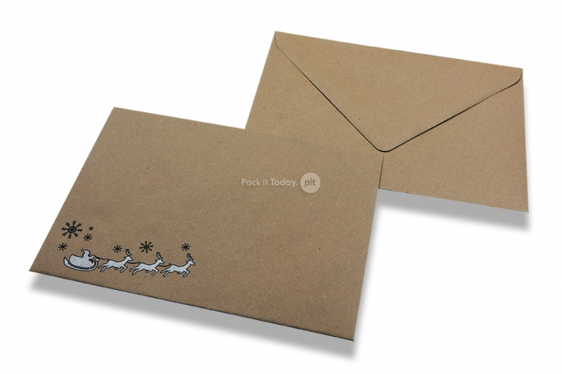 Enveloppes recyclées de Noël - traîneau