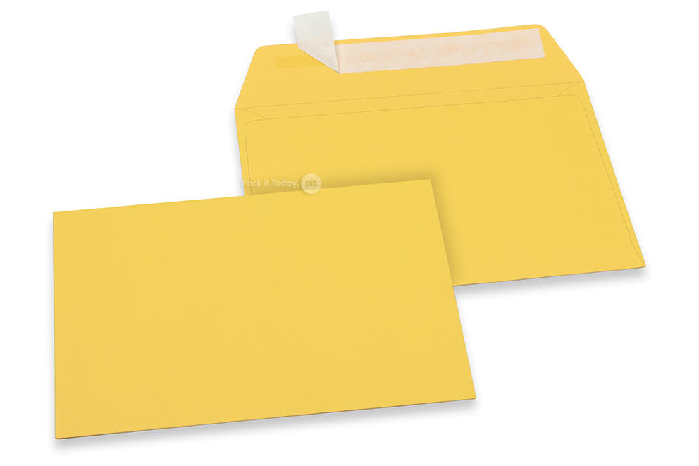 Farbige Couverts Papier - Sonnenblumengelb, 114 x 162 mm