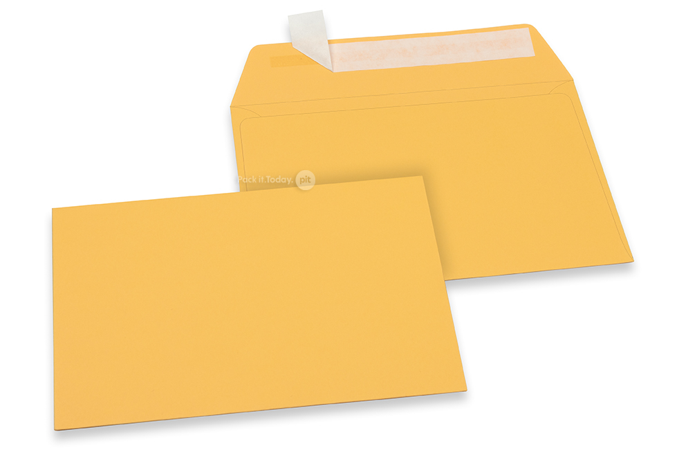 Farbige Couverts Papier - Goldgelb, 114 x 162 mm