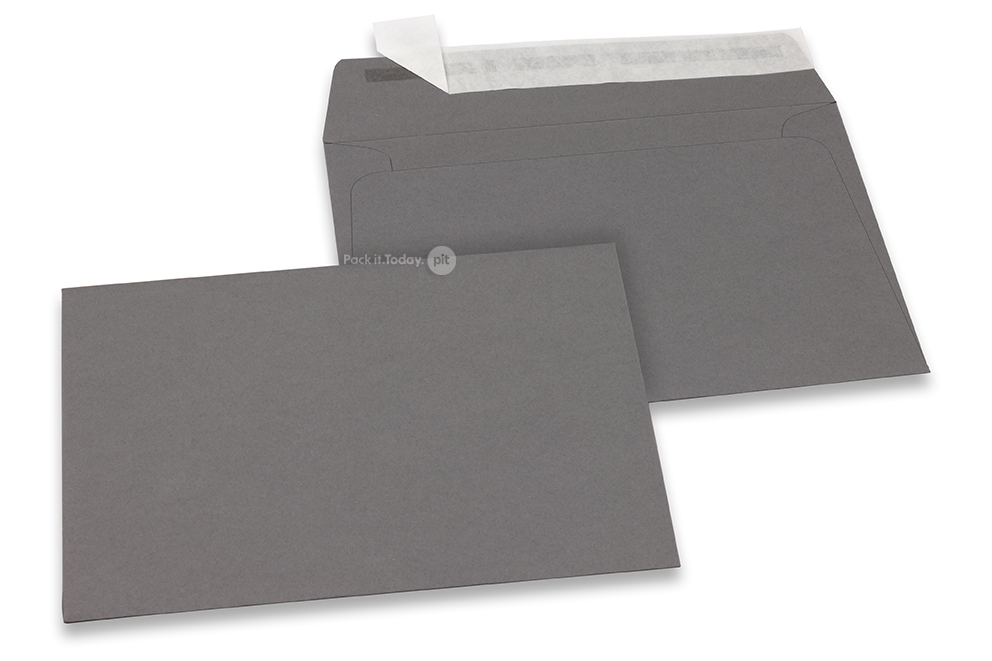Farbige Couverts Papier - Anthrazit, 114 x 162 mm