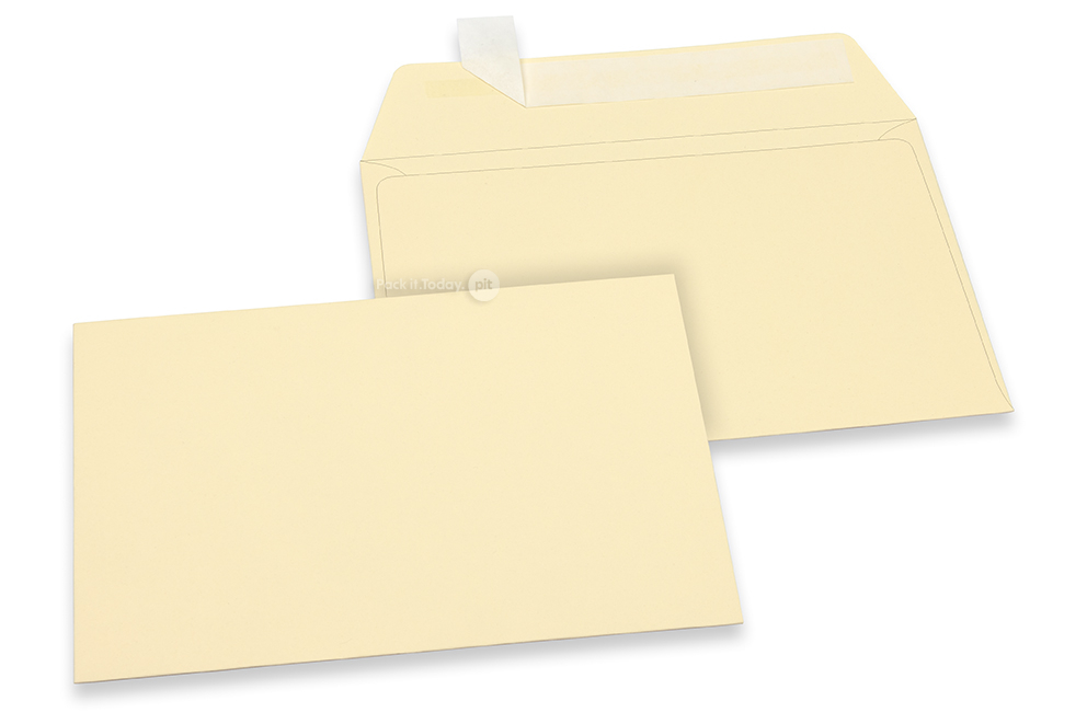 Farbige Couverts Papier - Elfenbein, 114 x 162 mm