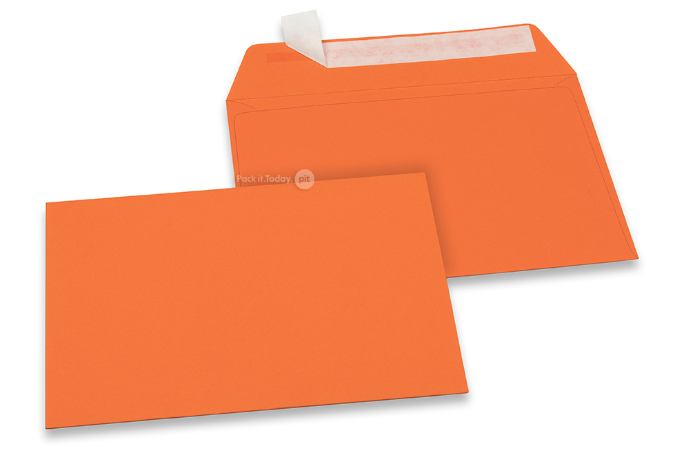 Farbige Couverts Papier - Orange, 114 x 162 mm