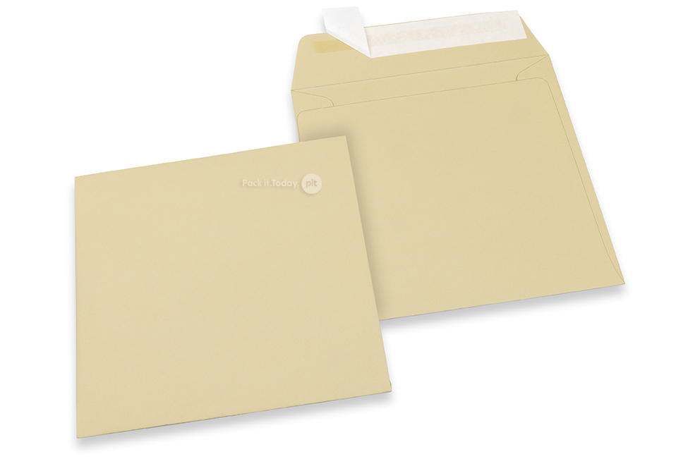 Farbige Couverts Papier - Camel, 160 x 160 mm