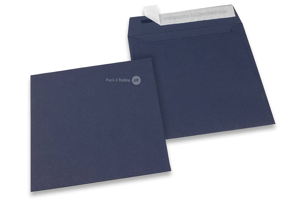 Farbige Couverts Papier - Dunkelblau, 160 x 160 mm