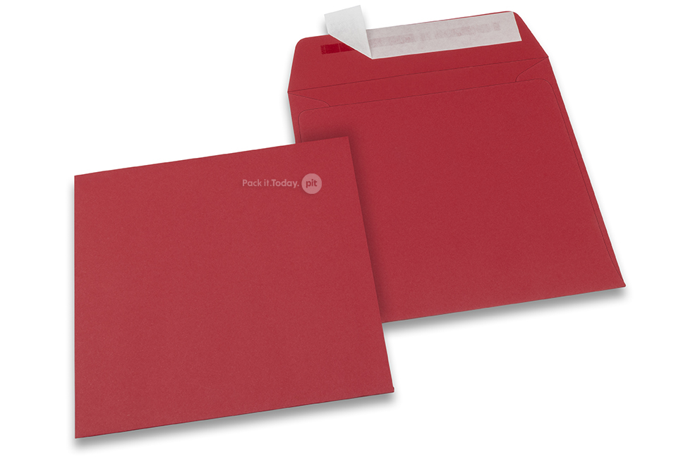 Farbige Couverts Papier - Dunkelrot, 160 x 160 mm