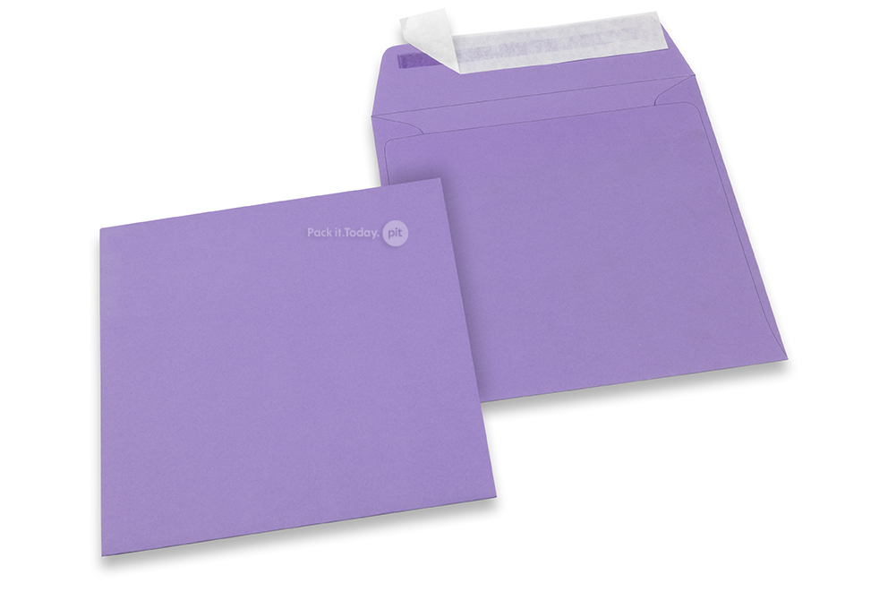 Farbige Couverts Papier - Violett, 160 x 160 mm