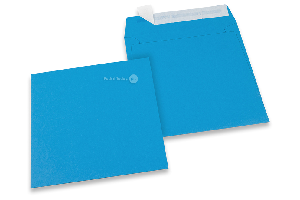 Farbige Couverts Papier - Meerblau, 160 x 160 mm