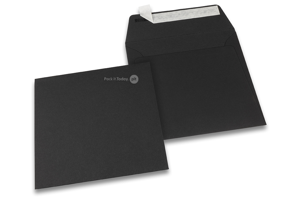 Farbige Couverts Papier - Schwarz, 160 x 160 mm