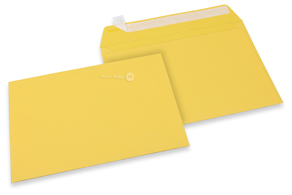 Farbige Couverts Papier - Sonnenblumengelb, 162 x 229 mm 