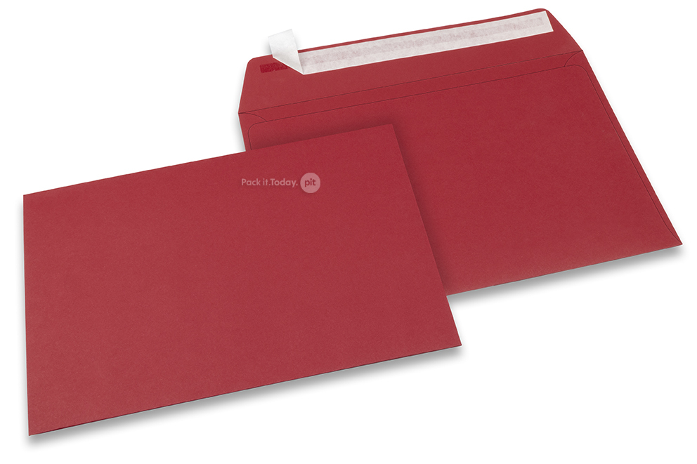 Farbige Couverts Papier - Dunkelrot, 162 x 229 mm