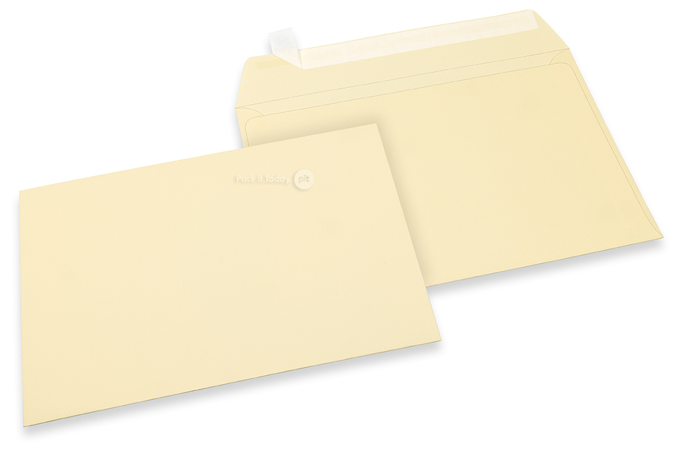Farbige Couverts Papier - Elfenbein, 162 x 229 mm 