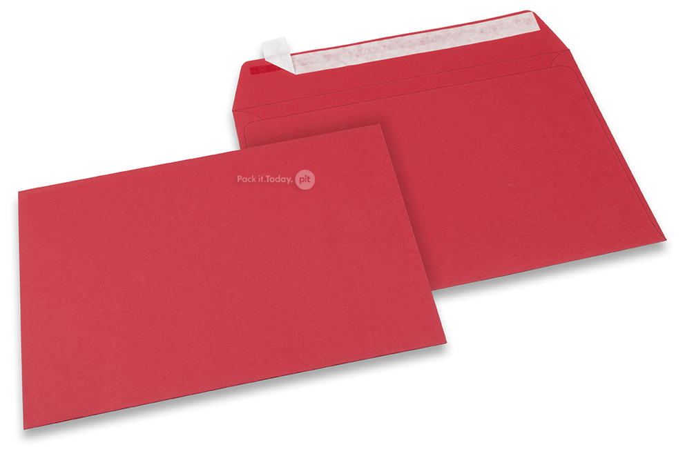 Farbige Couverts Papier - Rot, 162 x 229 mm 