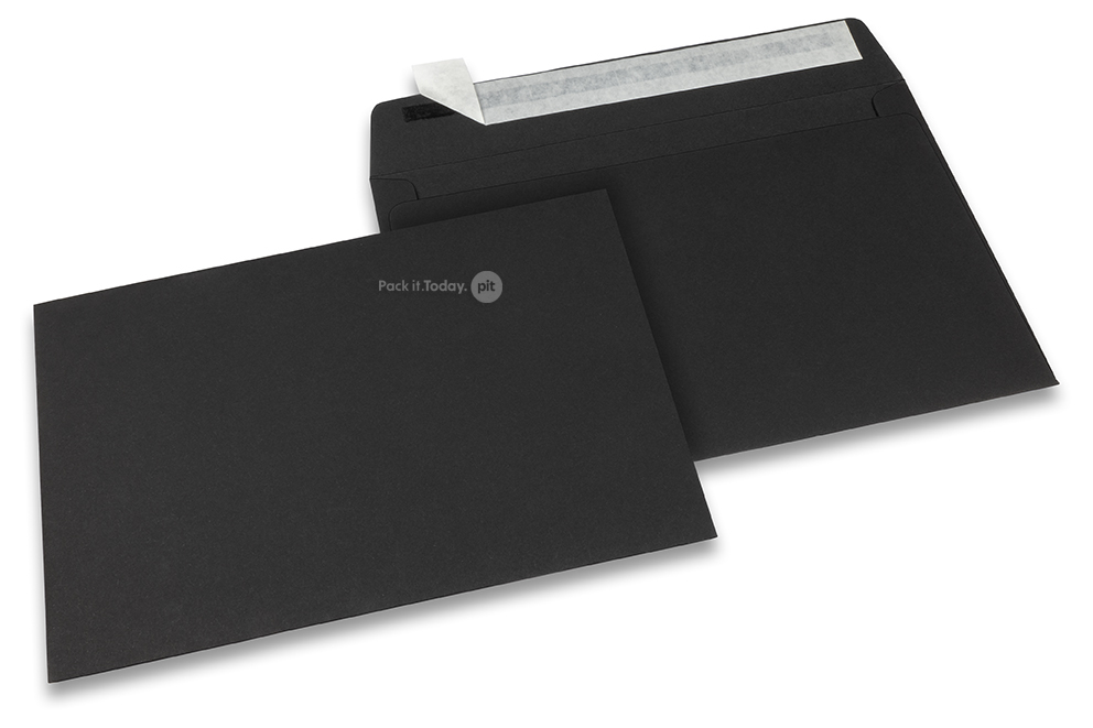 Farbige Couverts Papier - Schwarz, 162 x 229 mm 