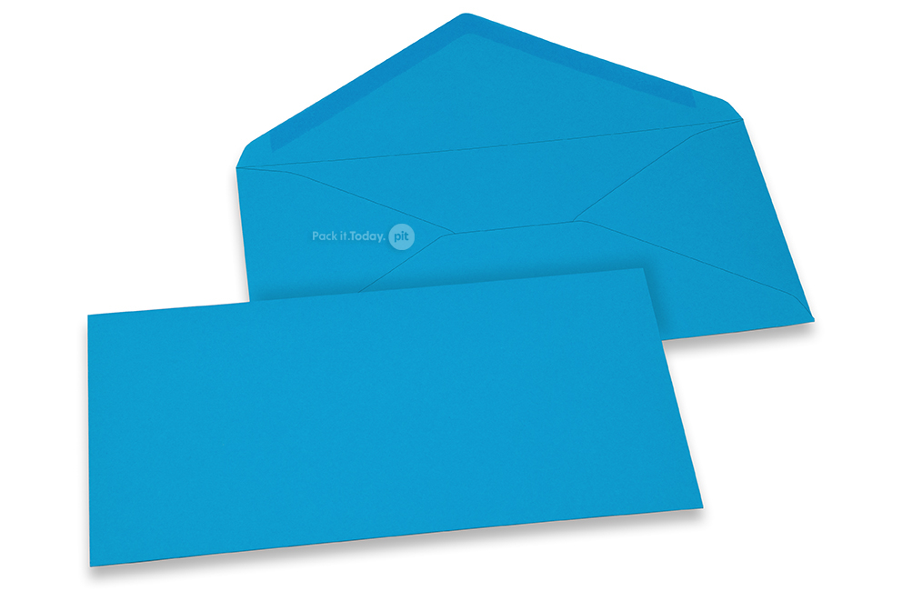  Farbige Couverts  für Glückwunschkarten - Meerblau, 110 x 220 mm