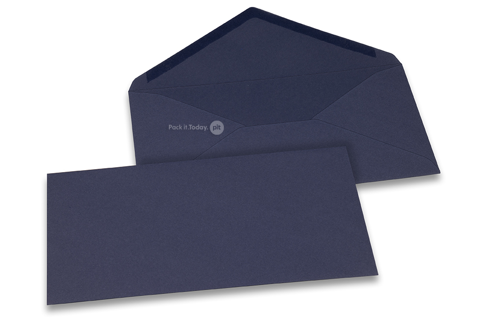 Farbige Couverts  für Glückwunschkarten  - Dunkelblau, 110 x 220 mm