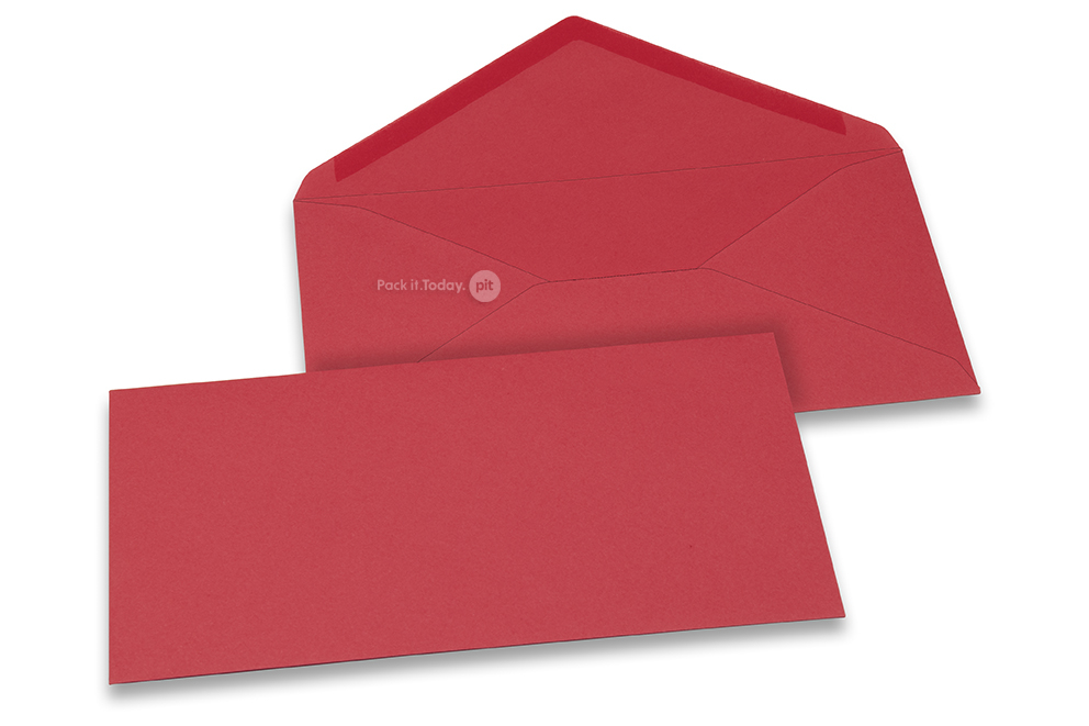 Farbige Couverts  für Glückwunschkarten - Rot, 110 x 220 mm