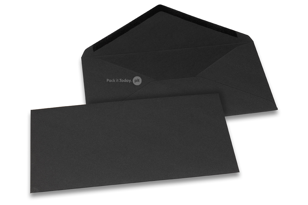  Farbige Couverts  für Glückwunschkarten - Schwarz, 110 x 220 mm