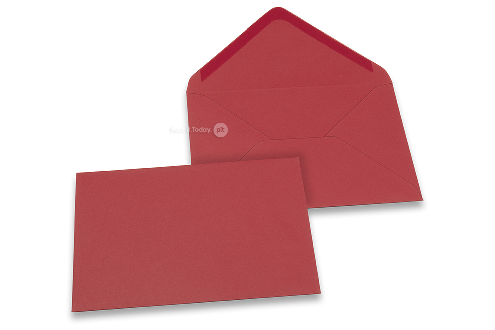 Farbige Couverts  für Glückwunschkarten  - Dunkelrot, 114 x 162 mm